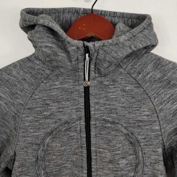 Lululemon Scuba Hoodie Size 2 Gray Full Zip Fitted Pockets Hooded Gym Athletic - Picture 4 of 12